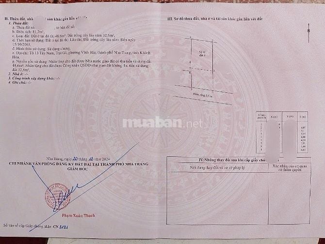 VHA140 BÁN ĐẤT HẺM 3M ĐƯỜNG ĐÀO VĂN TIẾN - VĨNH HẢI