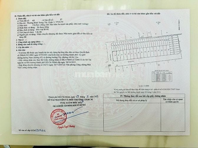 Bán đất 2 mặt tiền đường 43 Bình Trưng Tây Quận 2 giá 23,8 tỷ