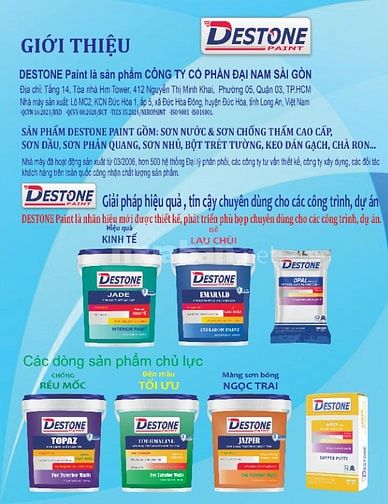 Sơn Destone mang đến cơ hội tăng thêm thu nhập cho bạn.