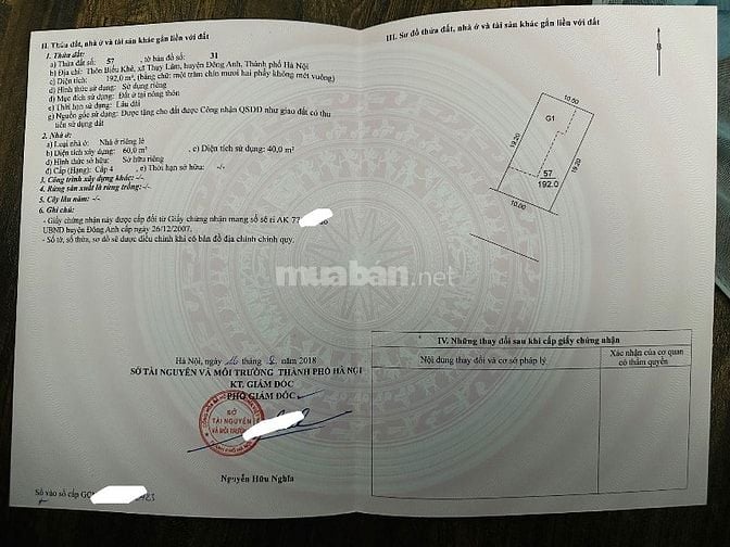 Bán đất tặng nhà mới xây trục chính làng