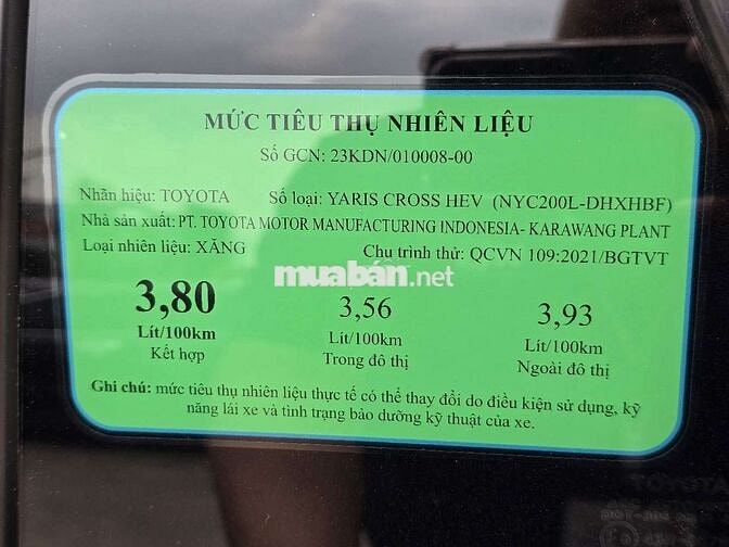 Toyota Yaris Cross 2023 HEV - Xăng Điện - Trả Góp