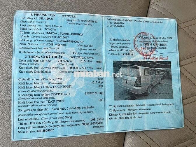 Toyota Innova 2008 J -Đẹp không đối thủ