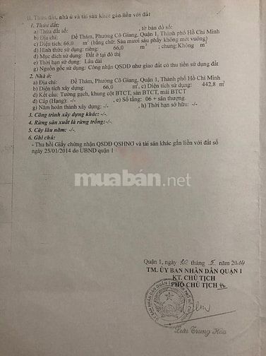 Bán toà nhà Quận 1, mặt tiền Đề Thám, 5x15m đất, 6 tầng, đang cho thuê