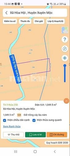Bán đất GẤP GIÁ RẺ Xuyên Mộc, Vũng Tàu, 1,2 tỷ, 1050 m2 (thương lượng)