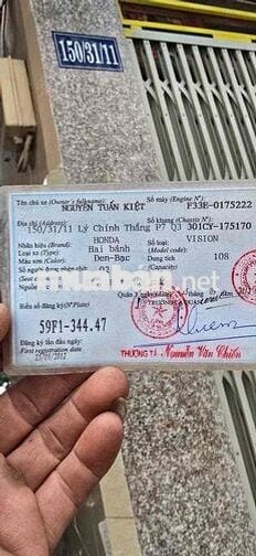 Vision 110 dk 2012 đen bạc zin