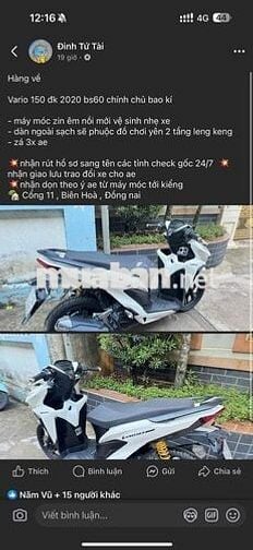 vario 150 đk 2020 chính chủ giá tốt