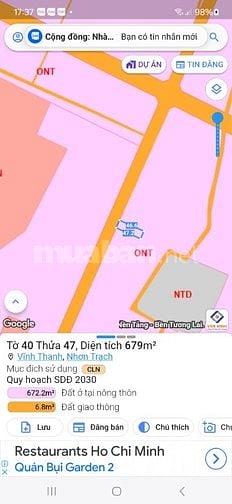 Bán đất hẻm xe tải đường Hùng Vương Nhơn Trạch giá 9 triệu/m2