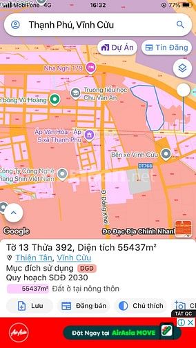 Bán 55437m2 đất xã thiện tân, vĩnh cửu đồng nai, giá 95 tỷ