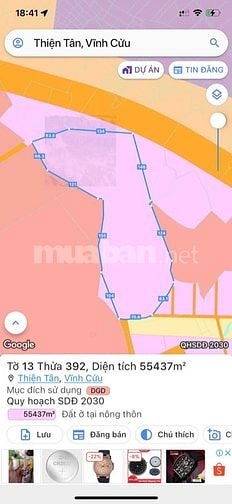 Bán 55437m2 đất xã thiện tân, vĩnh cửu đồng nai, giá 95 tỷ