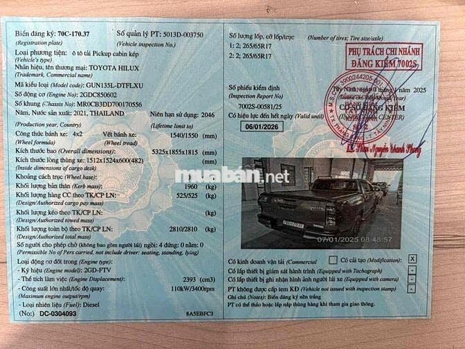 Toyota Hilux 2.4E 10/2021 số sàn 1cầu lướt 13600km