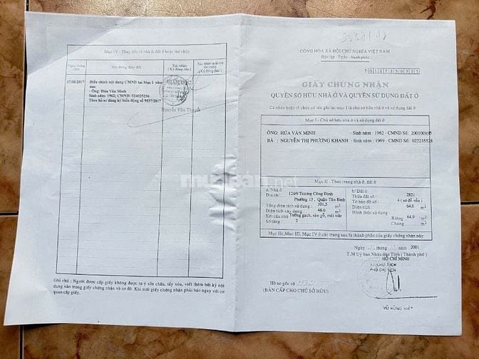 Bán nhà 124/9 Trương Công Định, P.14, Q.Tân Bình, ngay khu Bàu Cát
