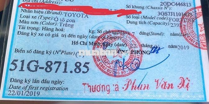 Toyota Fortuner dk 2019 2.4G 4x2 AT - 98000 km
