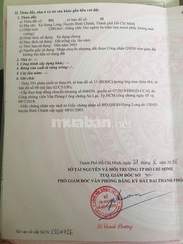 CƠ HỘI SỞ HỮU ĐẤT VƯỜN SIÊU ĐẸP TẠI HƯNG LONG, BÌNH CHÁNH – DIỆN TÍCH 