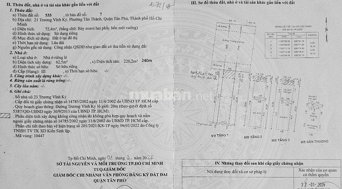 Bán nhà MTKD 2.5 lầu đường Trương Vĩnh Ký gần Lũy Bán Bích