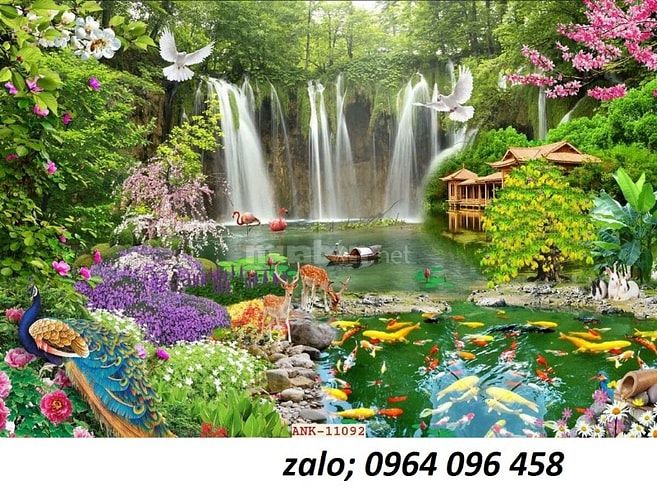 Tranh gạch 3d phong cảnh đồng quê sông núi - XC544