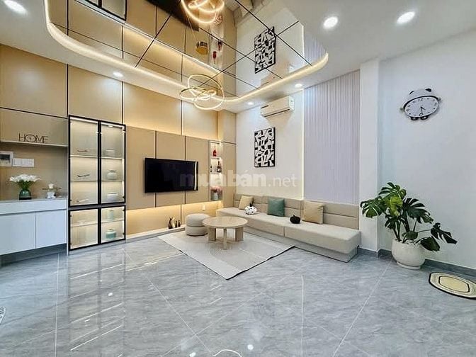 Nhà 7 x 5 nở hậu đúc 1 trệt 2 lầu sân thượng hẻm 4m đường số 28 p6 