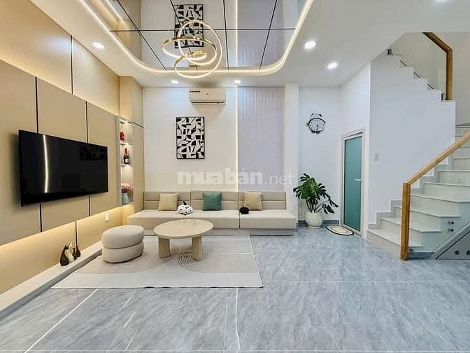Nhà 7 x 5 nở hậu đúc 1 trệt 2 lầu sân thượng hẻm 4m đường số 28 p6 