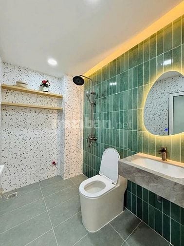 Nhà 7 x 5 nở hậu đúc 1 trệt 2 lầu sân thượng hẻm 4m đường số 28 p6 
