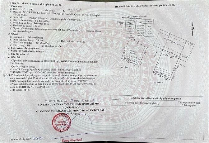 Bán nhà 74/A1 Nguyễn Quý Anh - P. Tân Sơn Nhì - Q.Tân Phú sát Aeon Tân