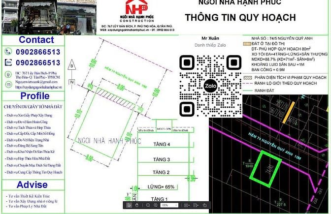 Bán nhà 74/A1 Nguyễn Quý Anh - P. Tân Sơn Nhì - Q.Tân Phú sát Aeon Tân