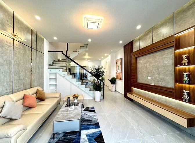 Nhà phố full nội thất 1 trệt 2 lầu ngay khu bên sông đường 25 HBC