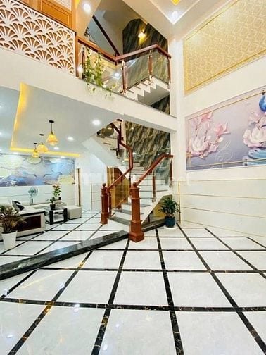 Nhà 4,9 x 9 đúc 1 trệt 2 lầu hẻm xe hơi đường số 1 p13 gò vấp 