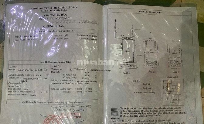 Kẹt tiền Tôi cần bán gấp Căn nhà 4 Tầng - 5 PN, Cao Văn Lầu giá 5,5Tỷ
