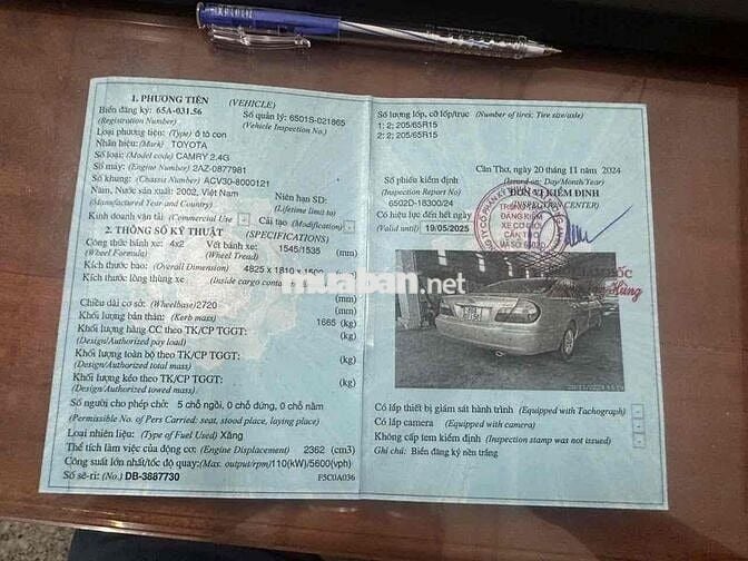 Toyota Camry 2002 2.4G (xe zin mộc, máy êm số nhẹ)