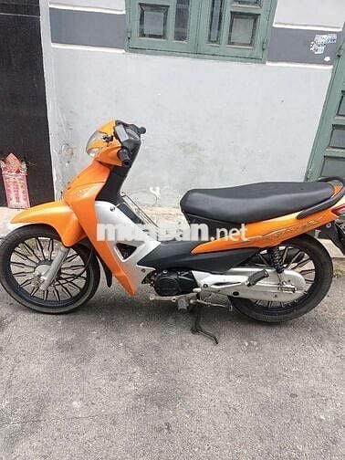 Xe wave alpha 50cc màu cam bánh mâm thắng đùn,