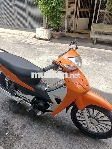 Xe wave alpha 50cc màu cam bánh mâm thắng đùn,