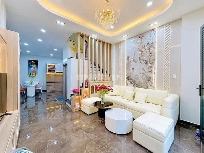 Nhà 4,5 x 9 nở hậu 5m đúc 1 trệt 2 lầu huỳnh khương an p5 gò vấp 