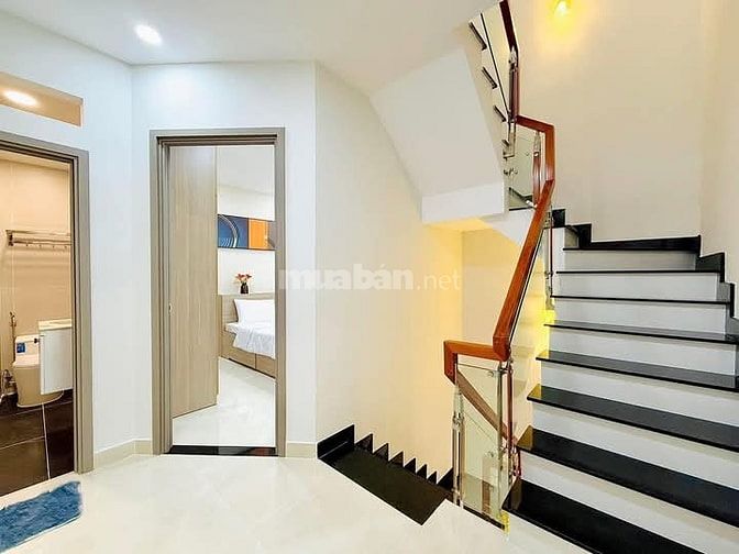 Nhà 4,5 x 9 nở hậu 5m đúc 1 trệt 2 lầu huỳnh khương an p5 gò vấp 