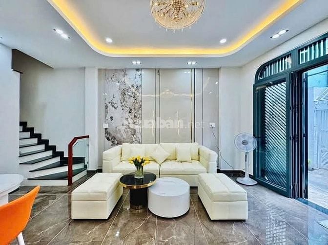 Nhà 4,5 x 9 nở hậu 5m đúc 1 trệt 2 lầu huỳnh khương an p5 gò vấp 