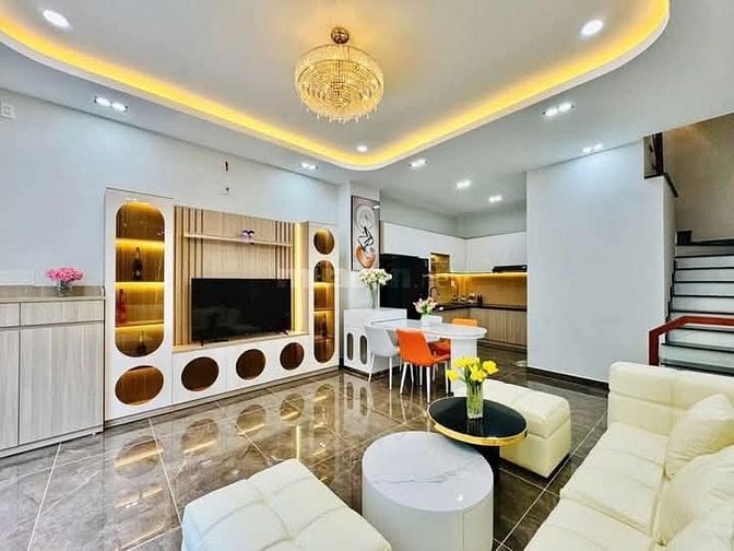 Nhà 4,5 x 9 nở hậu 5m đúc 1 trệt 2 lầu huỳnh khương an p5 gò vấp 