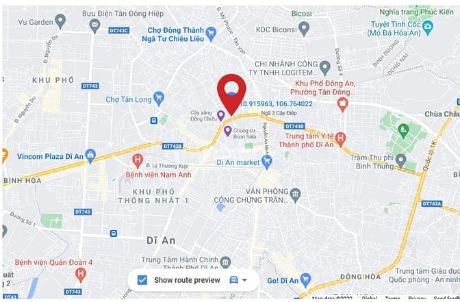 bán Đất 400m2 MT đường lớn, tỉnh lộ ĐT 743B tp Dĩ An (10x40) chính chủ