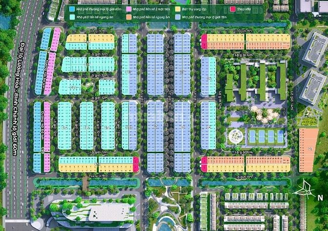 Nhà phố 1 trệt 2 lầu liền kề TPHCM