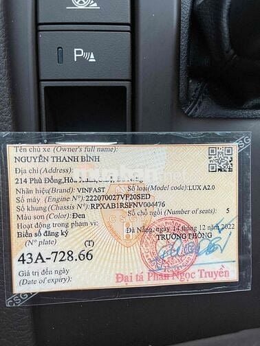 VinFast Lux A2.0 2022 A2.0 Tiêu chuẩn - 50000 km