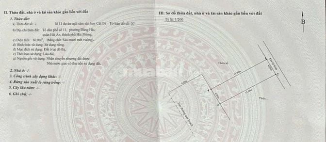 Lô đất duy nhất còn xót lại tại Lô 11 - Lê Hồng Phong. Diện tích 60m2