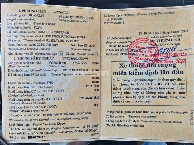 Cần bán xe Ford Transit, đời 2024, màu bạc ánh kim