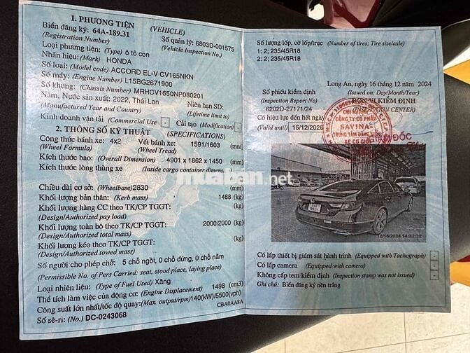 Honda Accord Sensing 1.5 Turbo màu đen 2022