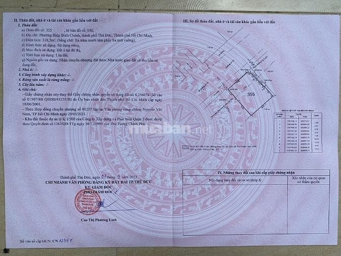 Bán lô đất biệt thự Đường số 10, PHường Hiệp Bình Chánh, TP.Thủ Đức