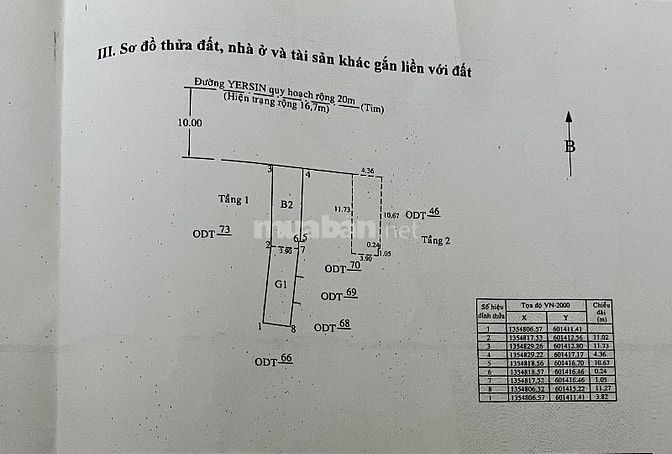 Bán nhà mặt tiền đường Yersin , nhìn thẳng xuống biển . 