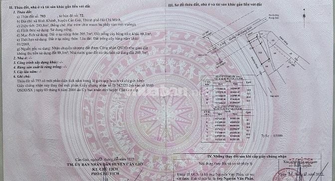 Bán đất xây biệt thự Xã Bình Khánh, Huyện Cần Giờ, TPHCM, 300m2