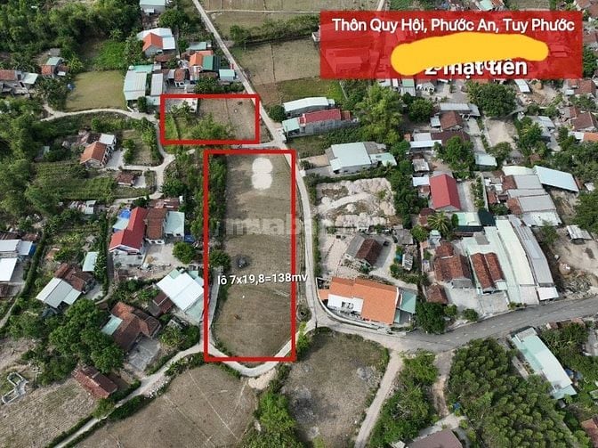 Bán lô đất cực đẹp 620Tr (DT:138mv) thôn QUI HỘI, PHƯỚC AN, TUY PHƯỚC