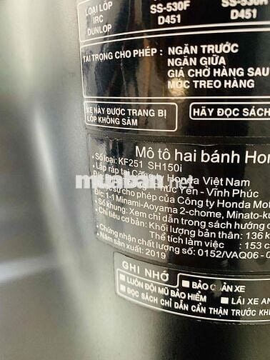 cần bán sh 150 ABS dk 2019 1 chủ bs Đà Nẵng