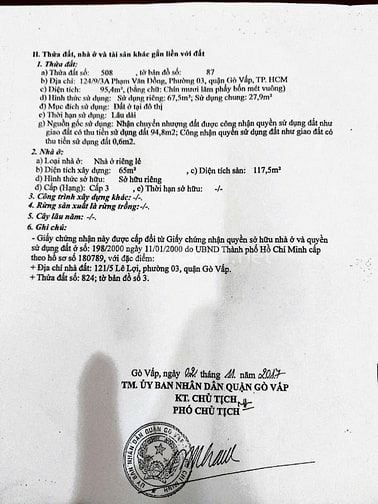 Bán nhà 124/9 Phạm Văn Đồng, P.3, Gò Vấp