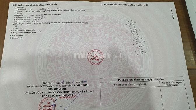 Đất Đường N9 Khu Tái Định Cư Hoà Lợi B, P.Hoà Phú, Thủ Dầu Một, Bình D