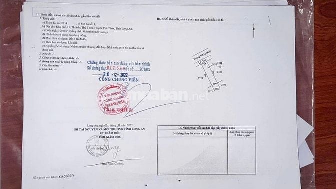Chính chủ cần bán 1 lô đất thị trấn Thủ Thừa, Long An