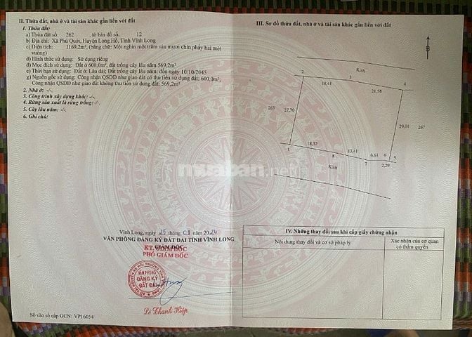 CHÍNH CHỦ CẦN BÁN ĐẤT ĐẸP GẦN KCN HÒA PHÚ & ĐẠI HỌC CỬU LONG, PHÚ QUỚI