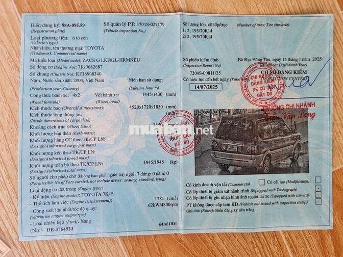 Toyota Zace 2004 GL 2004  - 12345 km
